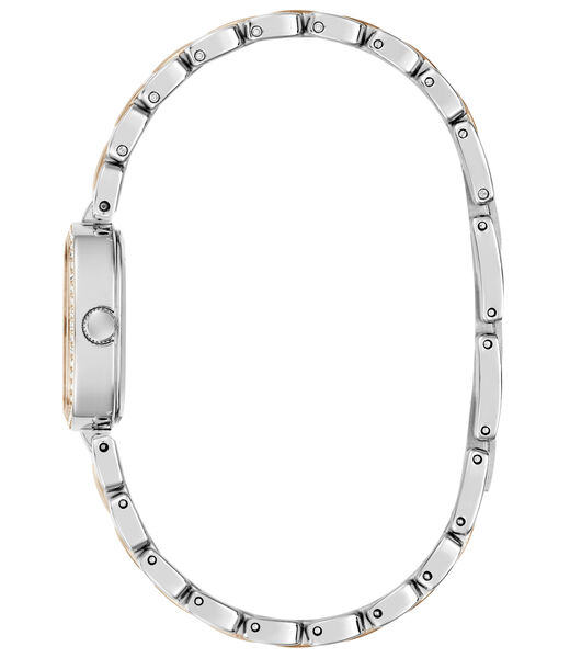 Ladies 2T Silver/Rose Gold Tone Square Analog Watch