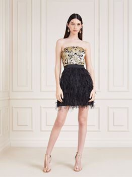 Marciano Sequins And Feathers Dress