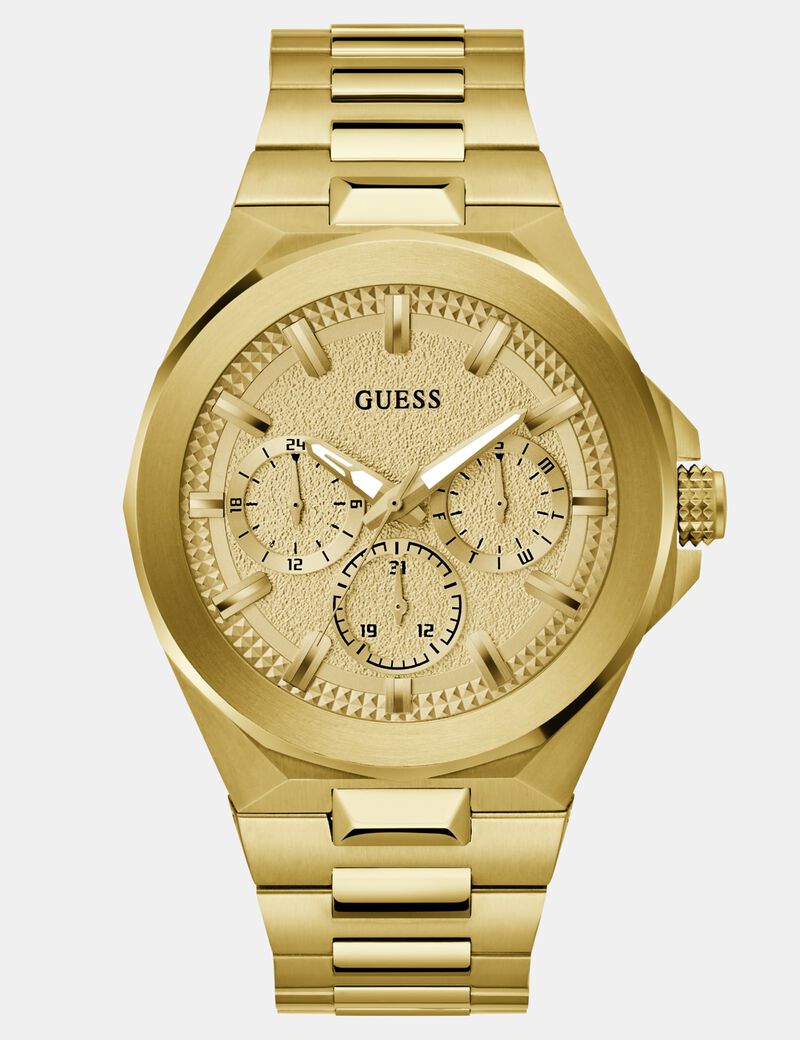 Mens Gold Tone Multi-function Watch