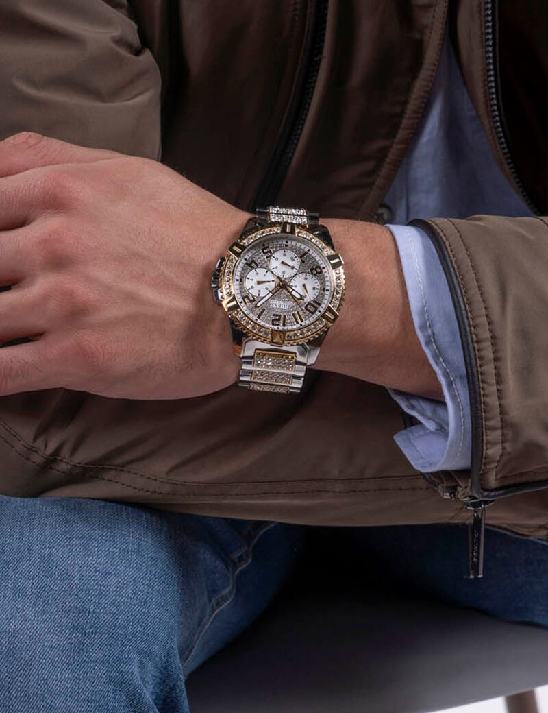 Gold And Silver Multifuction Watch