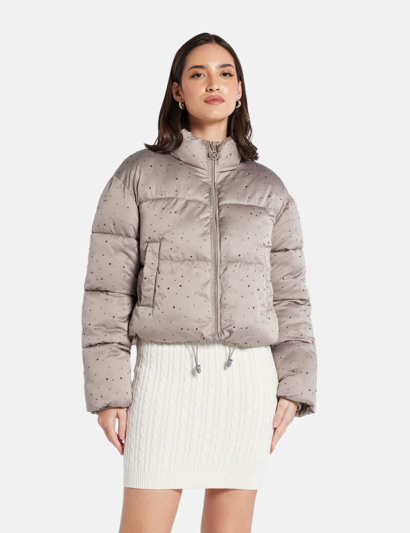 Rhinestone puffer jacket