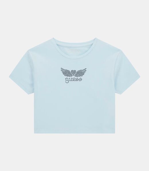 تي شيرت بشعار الماركة وأحجار الراين