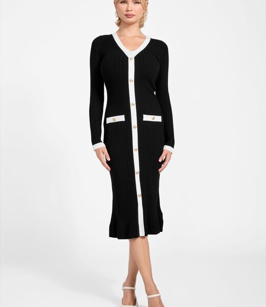 guess rib knit midi dress