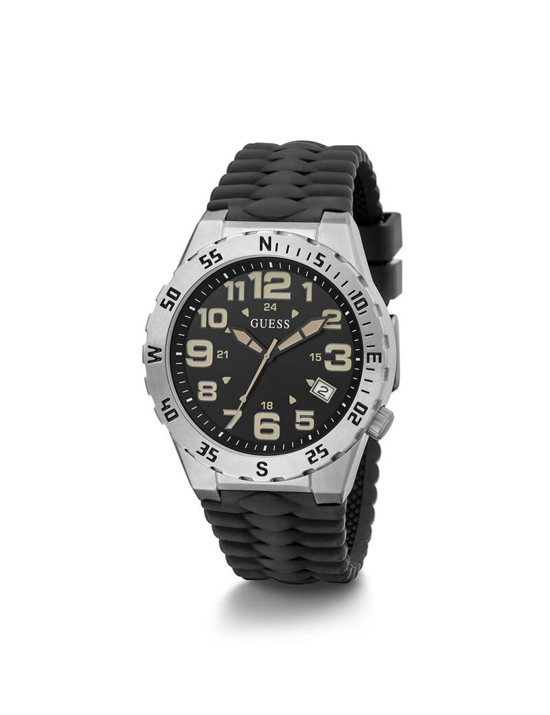 Silver And Black Multifunction Watch