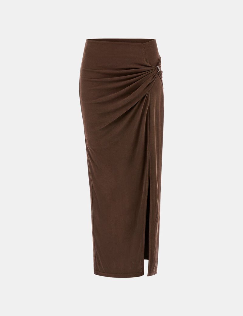 Long draped pencil skirt