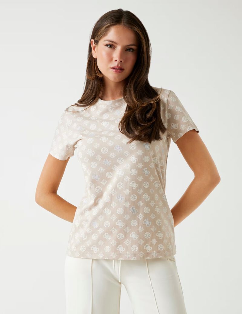 تي شيرت بطبعة الشعار بالكامل