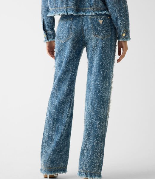 Wide-leg tweed jeans