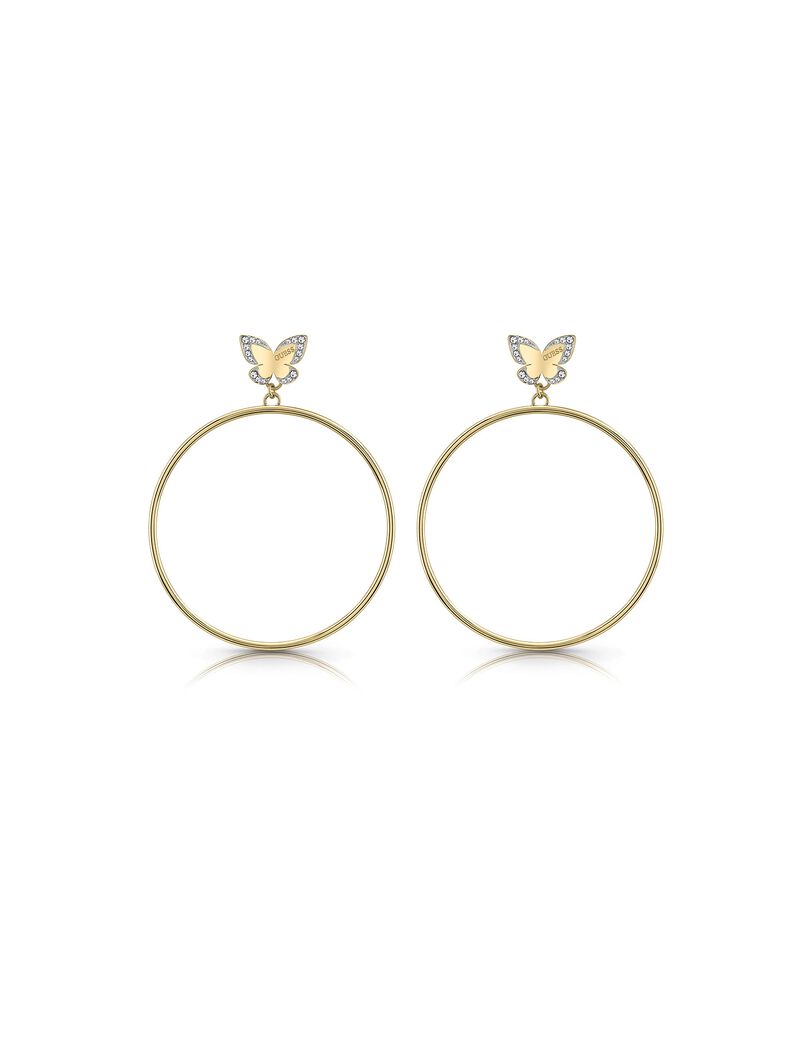 Gold Butterfly Hoop Earrings