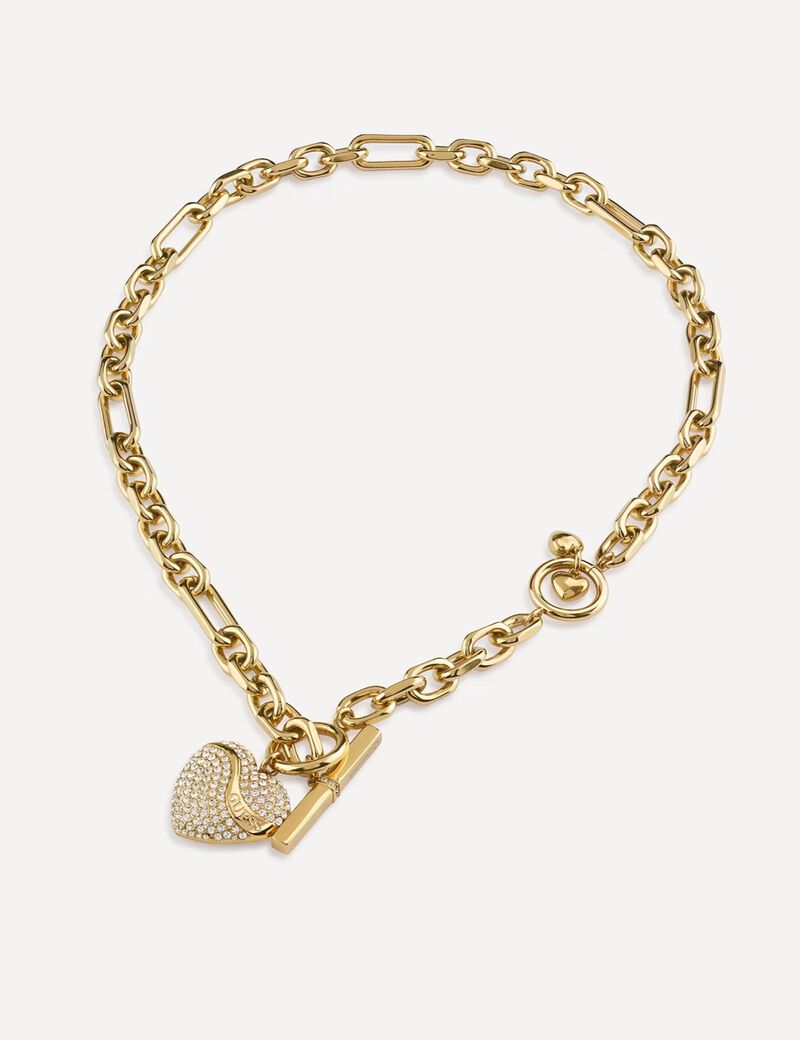 18 T Bar Crystal Hearts Chain