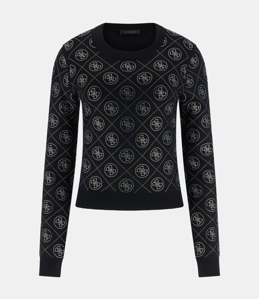 Logo rhinestones sweater