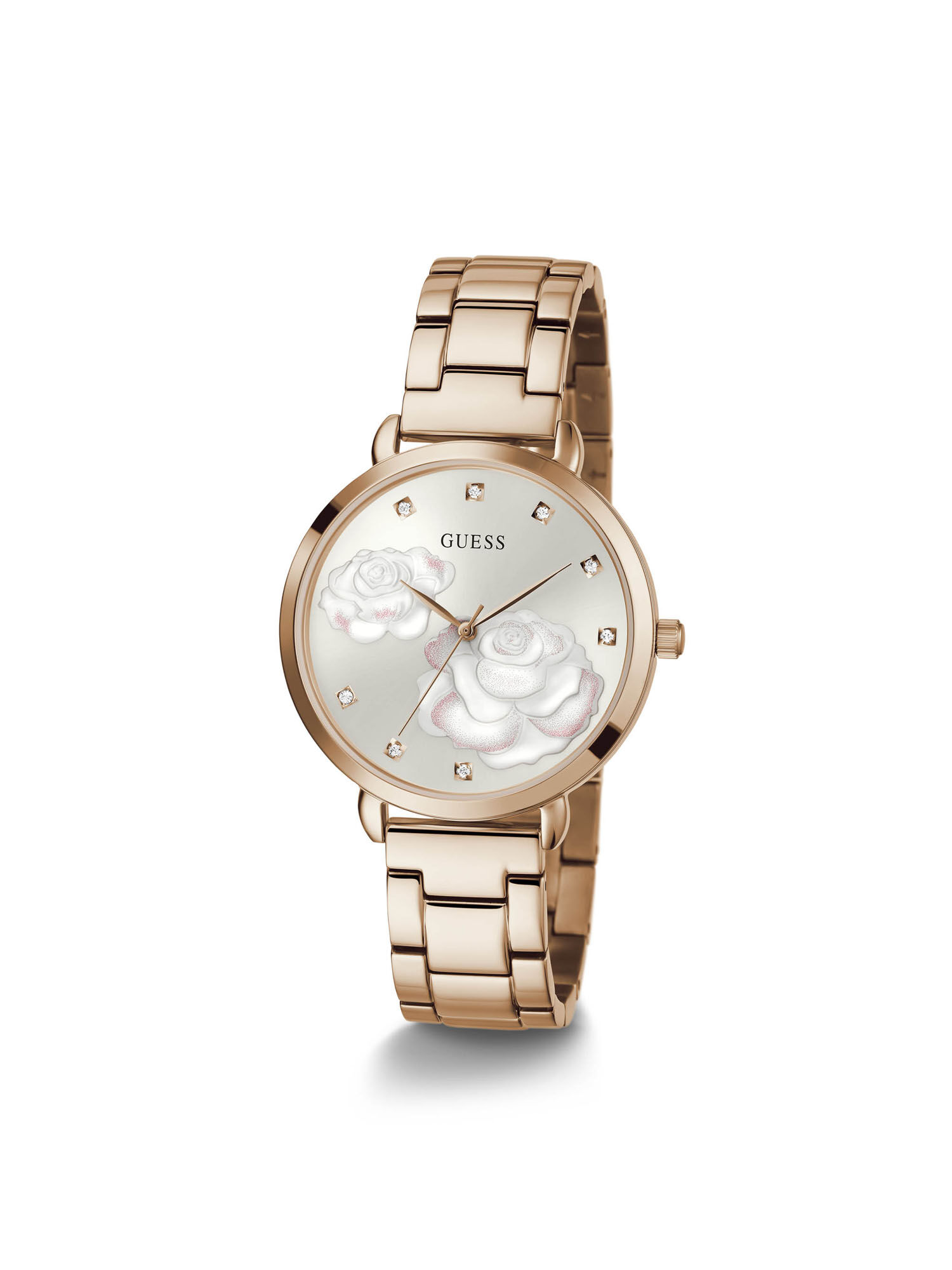 Rose Gold Floral Crystal Watch