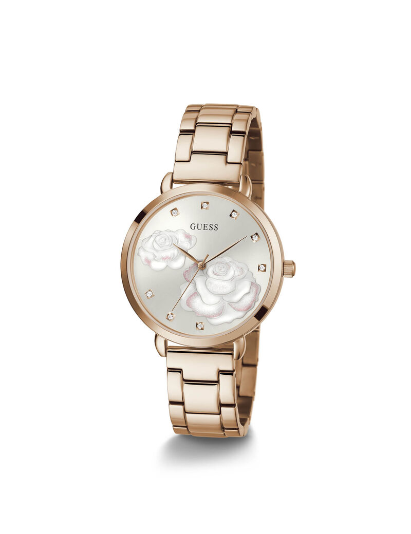 Rose Gold Floral Crystal Watch