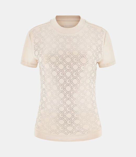 تي شيرت بسلسلة بشعار الماركة على كامل التصميم