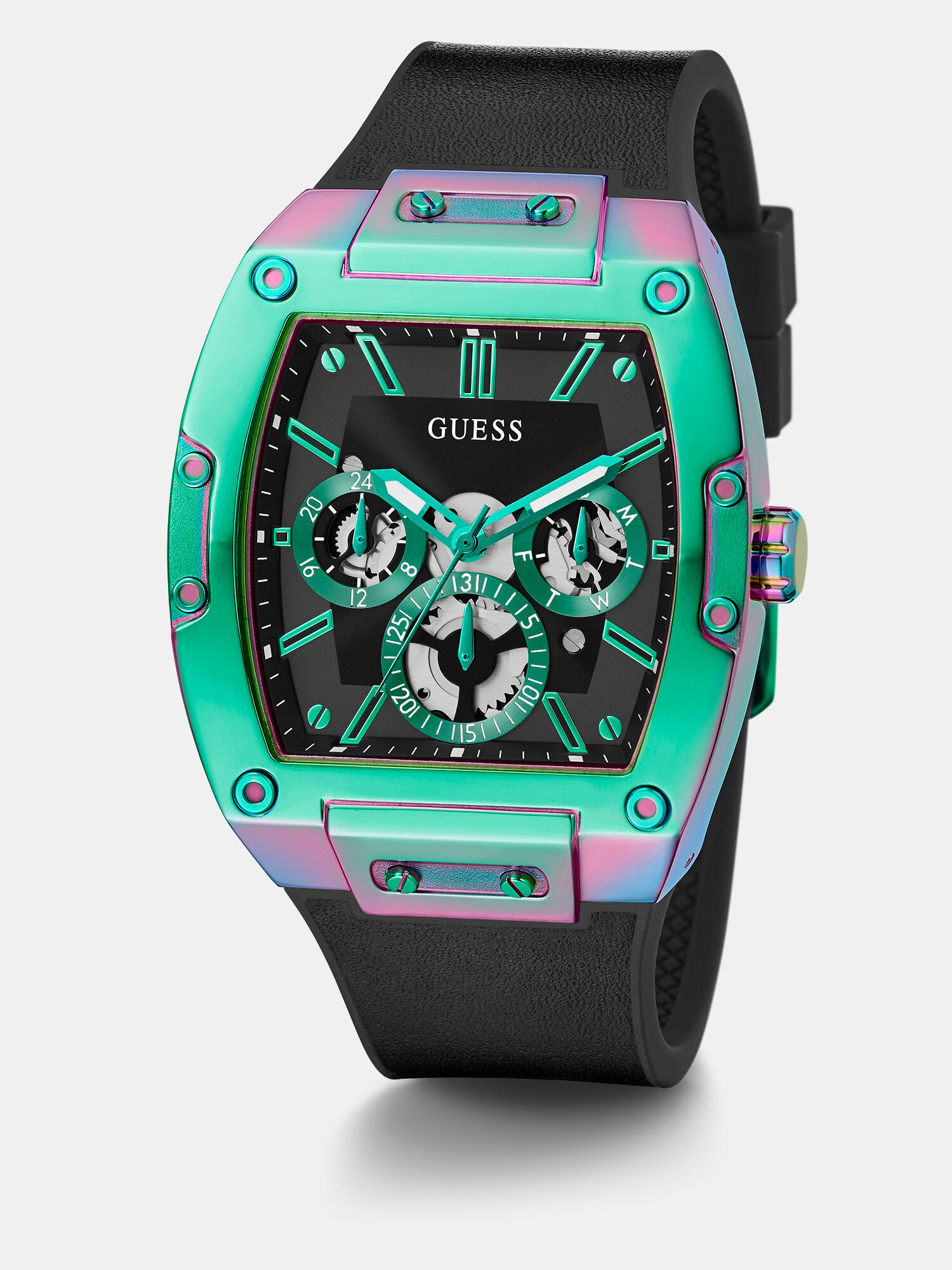 Multi function genuine leather watch