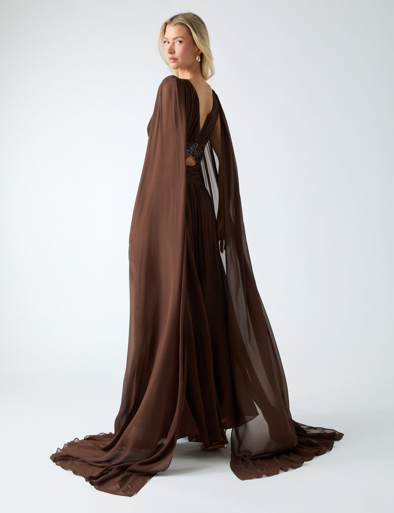 guess marciano pleated maxi dress