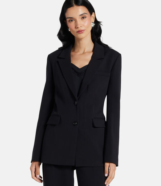 Flannel single-breasted blazer