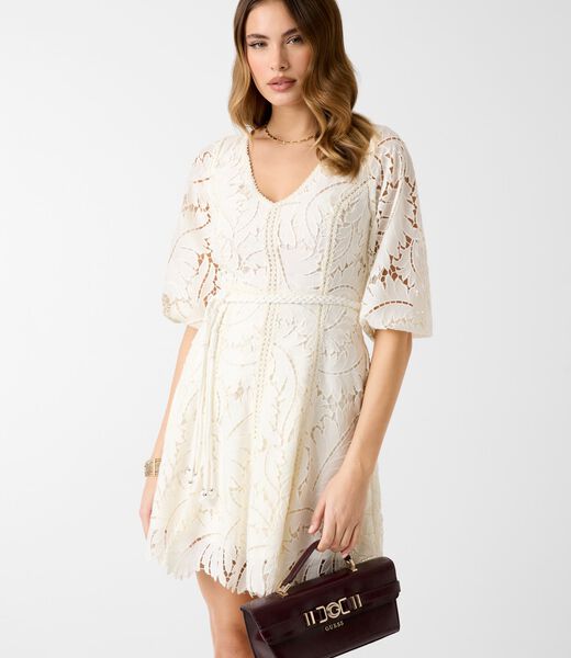 3 QTR SLV EMB VIDA DRESS