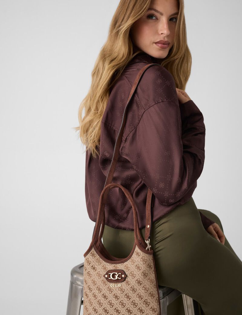 guess samantha logo mini shopper bag