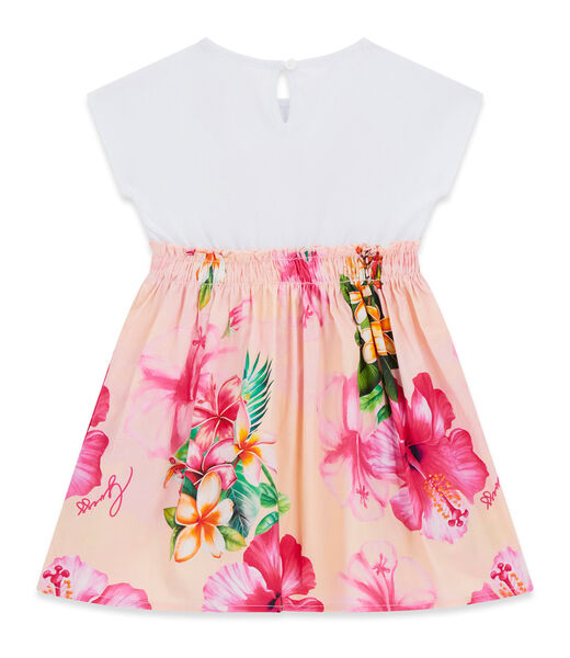 MIXED FABRIC SS DRESS