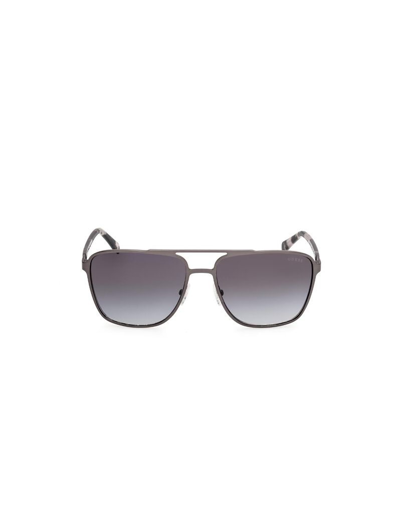 Square nickletin gradient smoke sunglasses