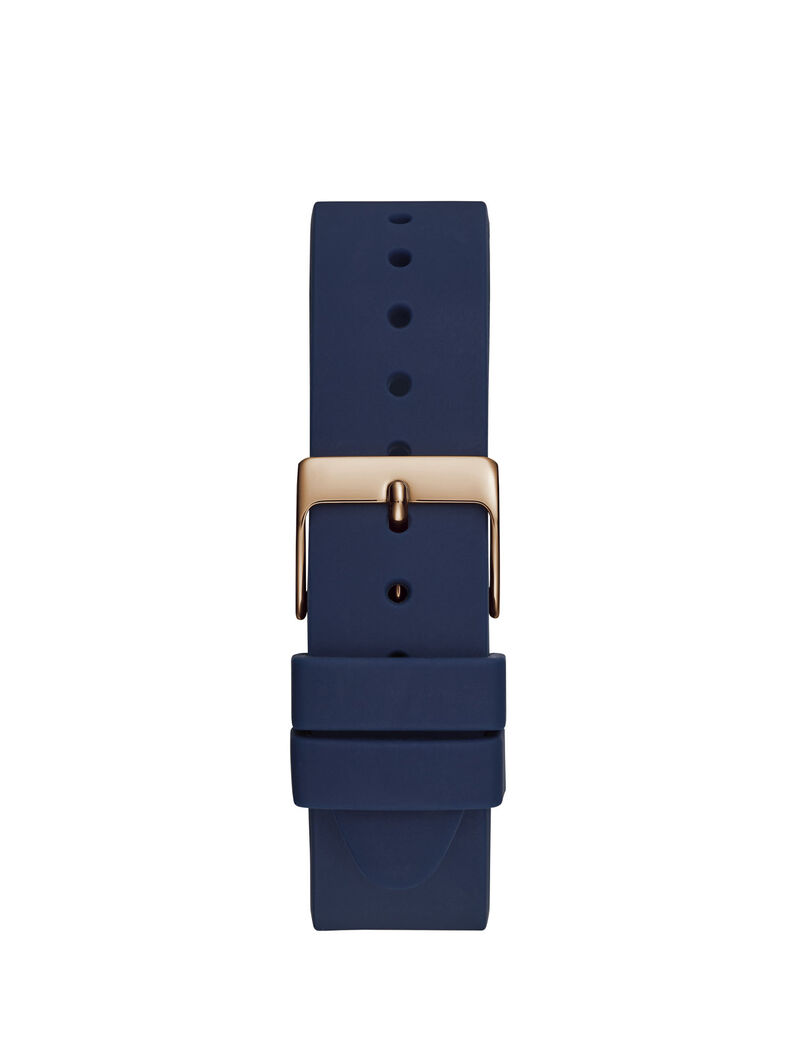 Rose Gold And Blue Analog Logo Watch