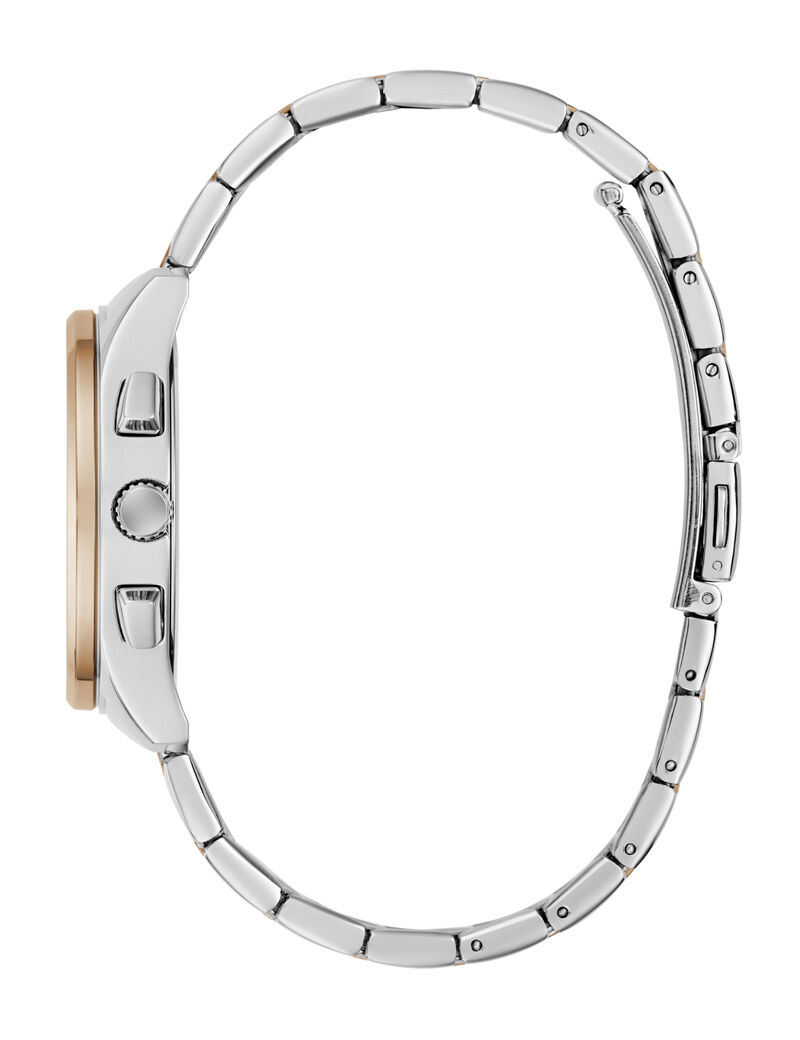 Ladies 2T Silver/Rose Gold Tone Square Analog Watch