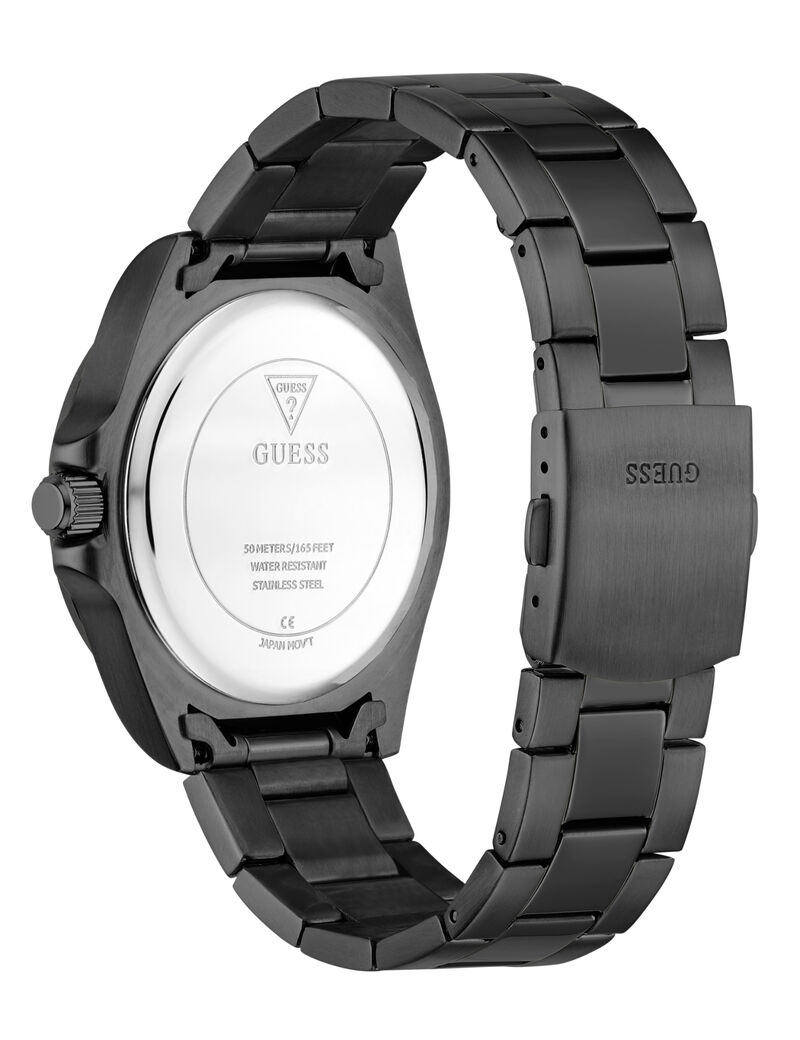 Mens Black/Gunmetal/Grey Round Analog Watch