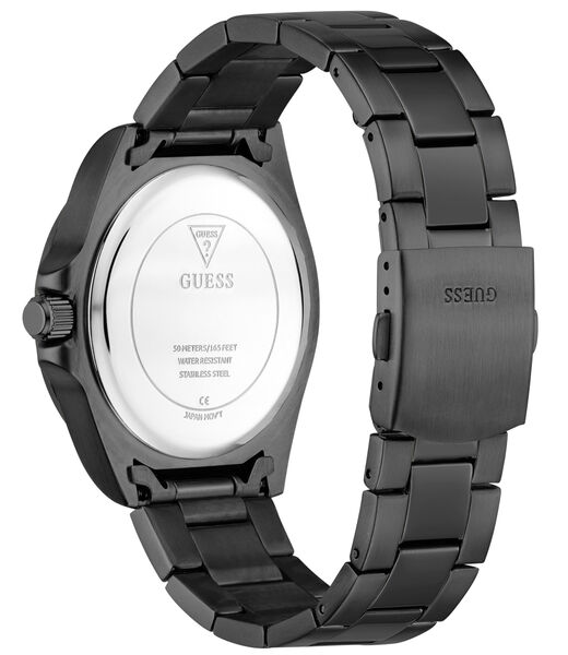 Mens Black/Gunmetal/Grey Round Analog Watch