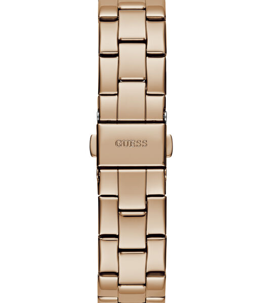 ساعة يد كوارتز تناظرية من الستانلس ستيل بلون ذهبي وردي