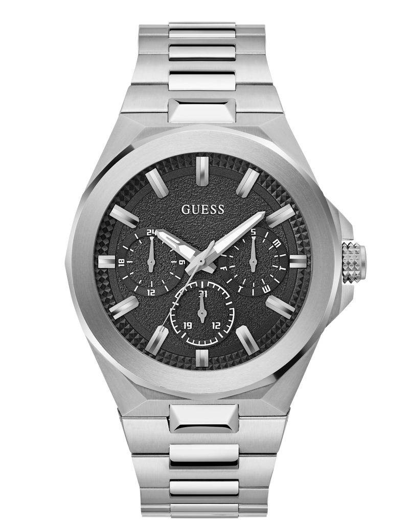 Mens Silver Tone Multi-function Watch