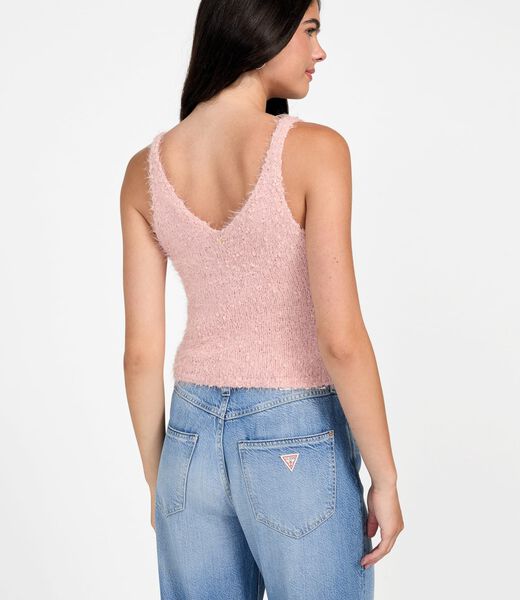Fuzzy knit tank top