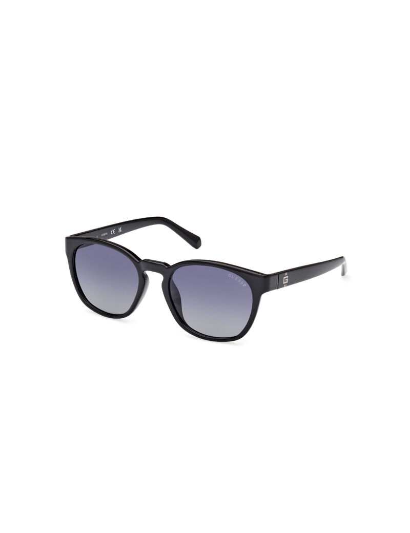 guess shiny black   smoke polarized