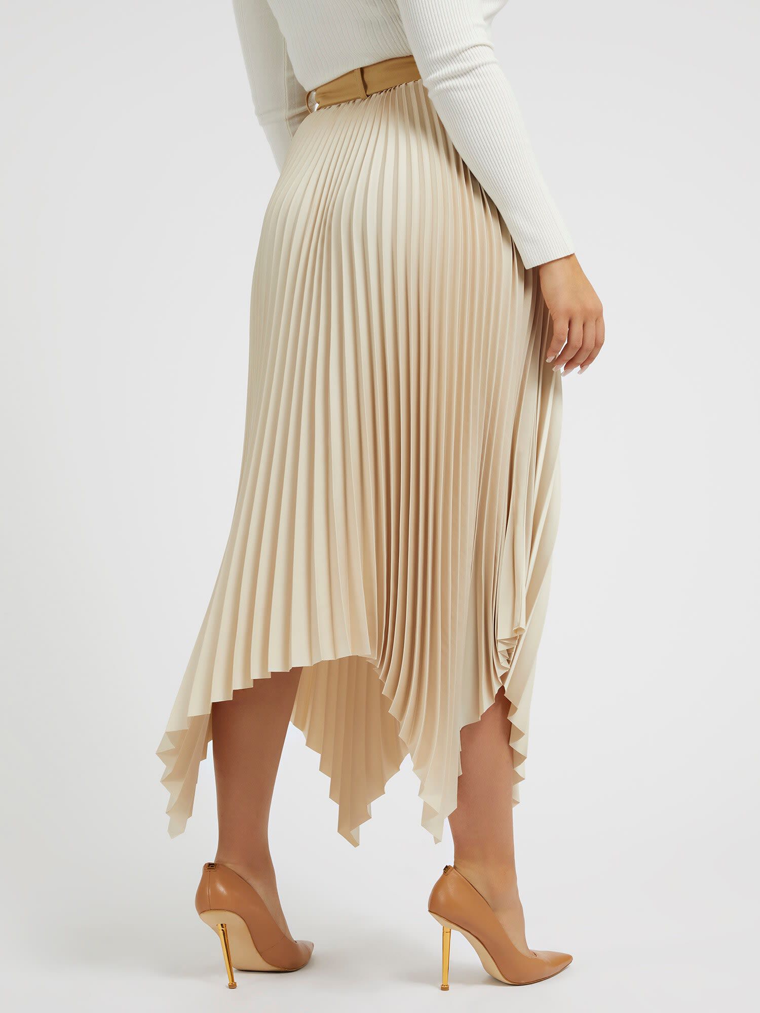 Shop GUESS Online Asymmetrical Pleated Skirt