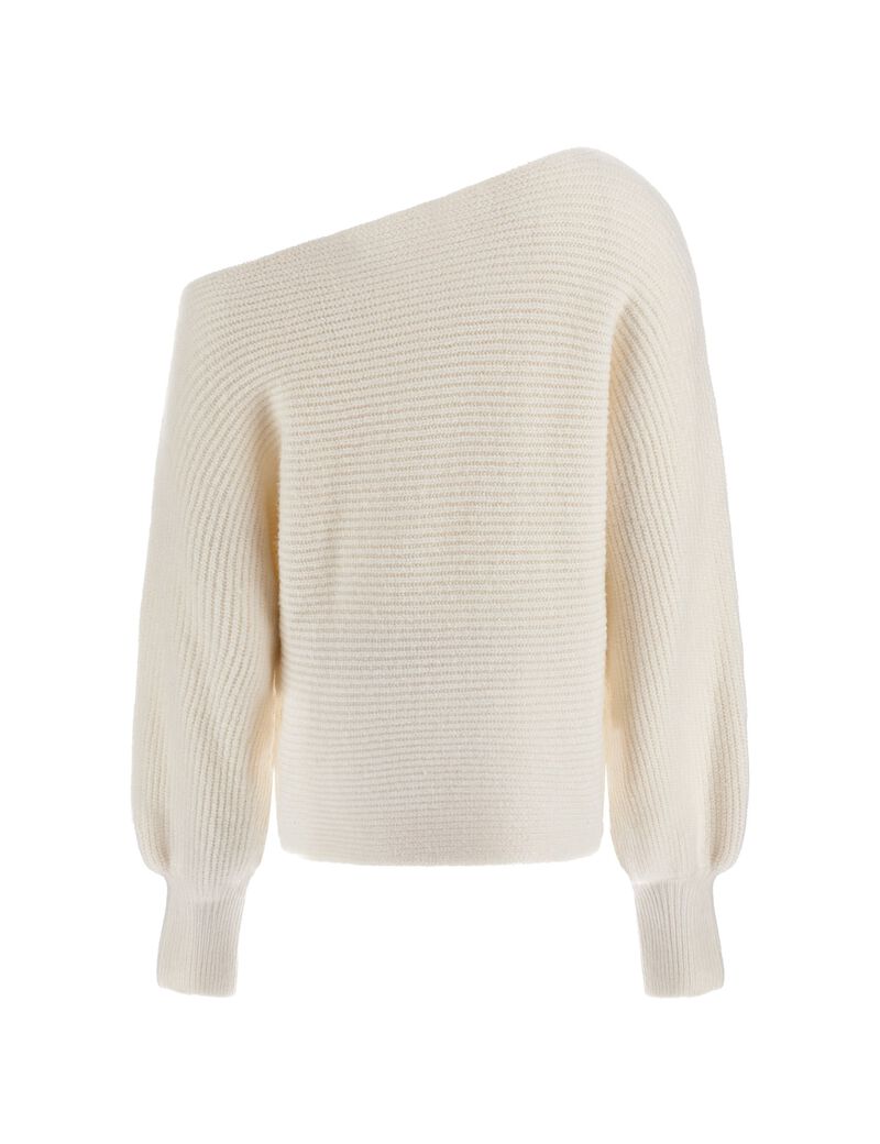 Off-Shoulder Wool Blend Sweater