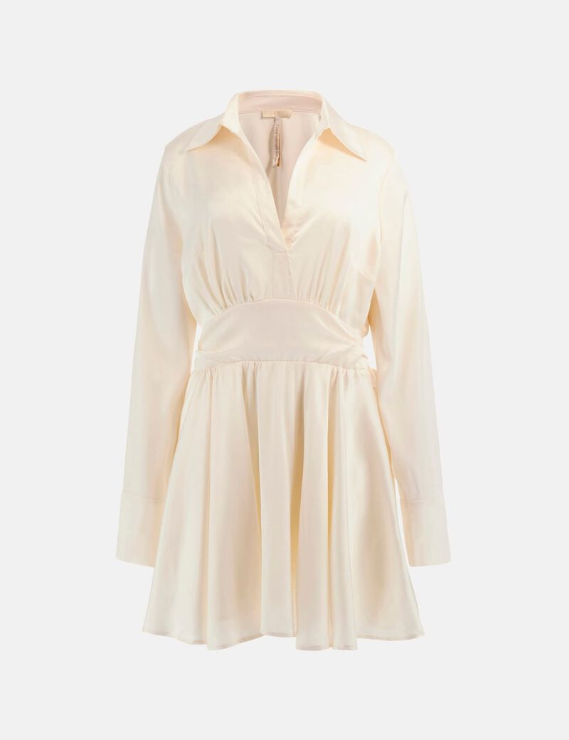 Fit-and-flare satin mini dress