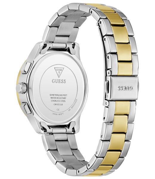 Ladies 2T Silver/Yellow Gold Tone Square Analog Watch