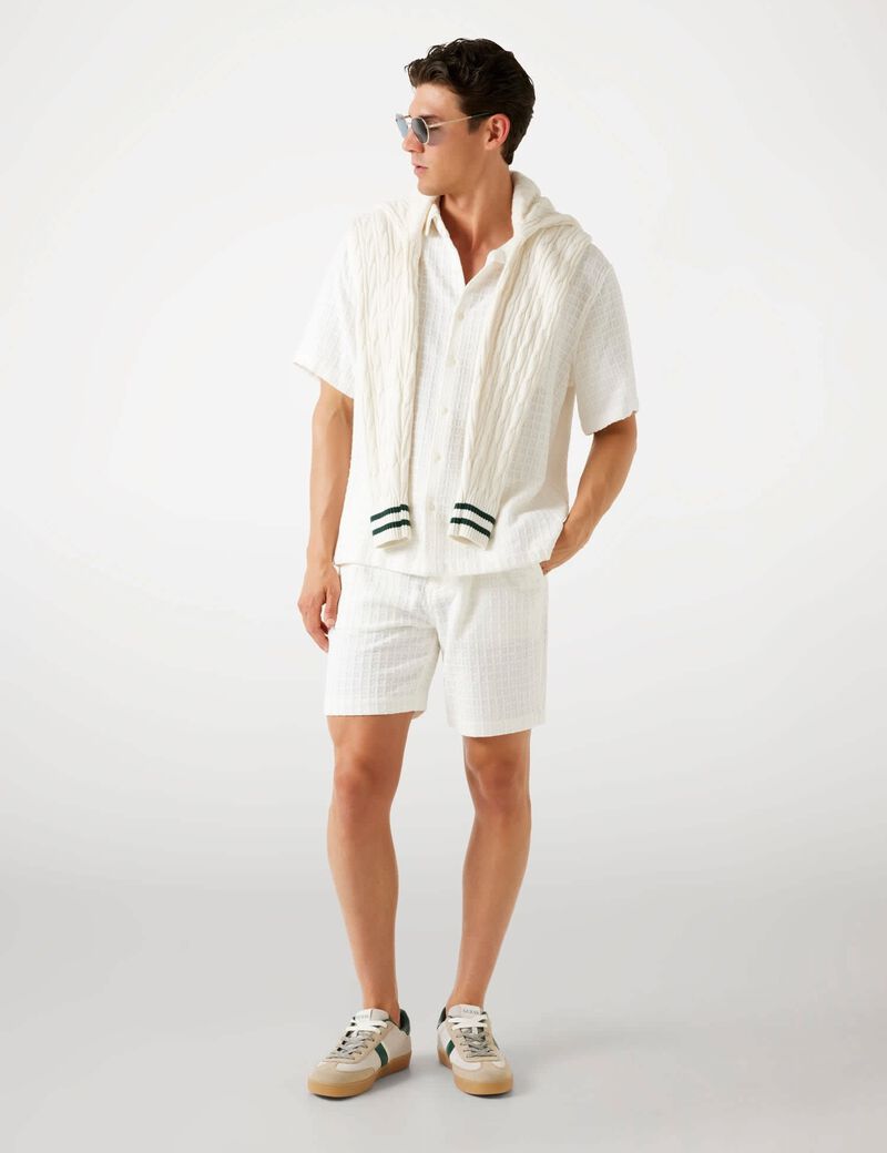 Checked texture shirt