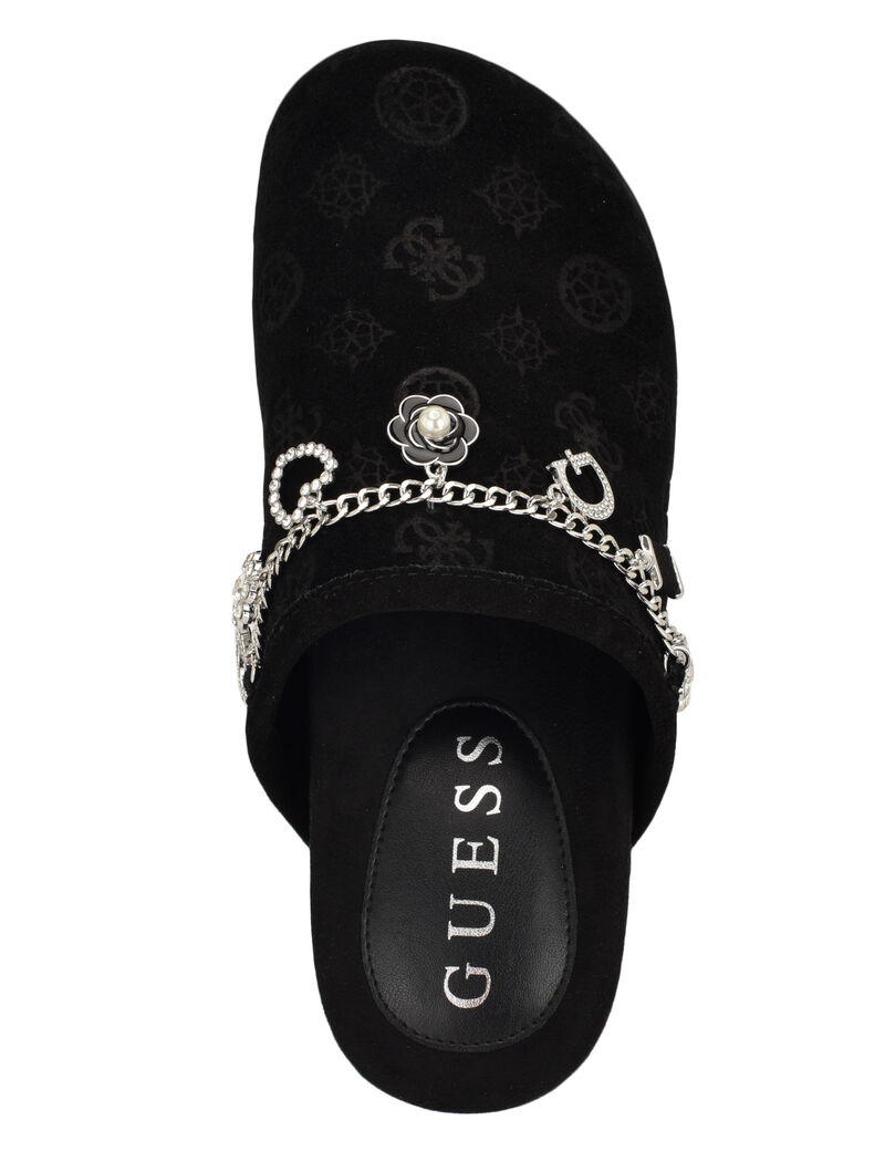 Gavyn suede slip on mule with charm detailing