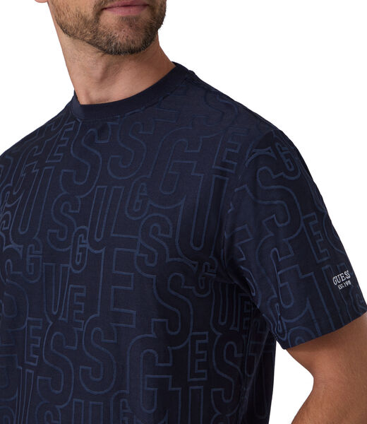 guess all over logo t shirt