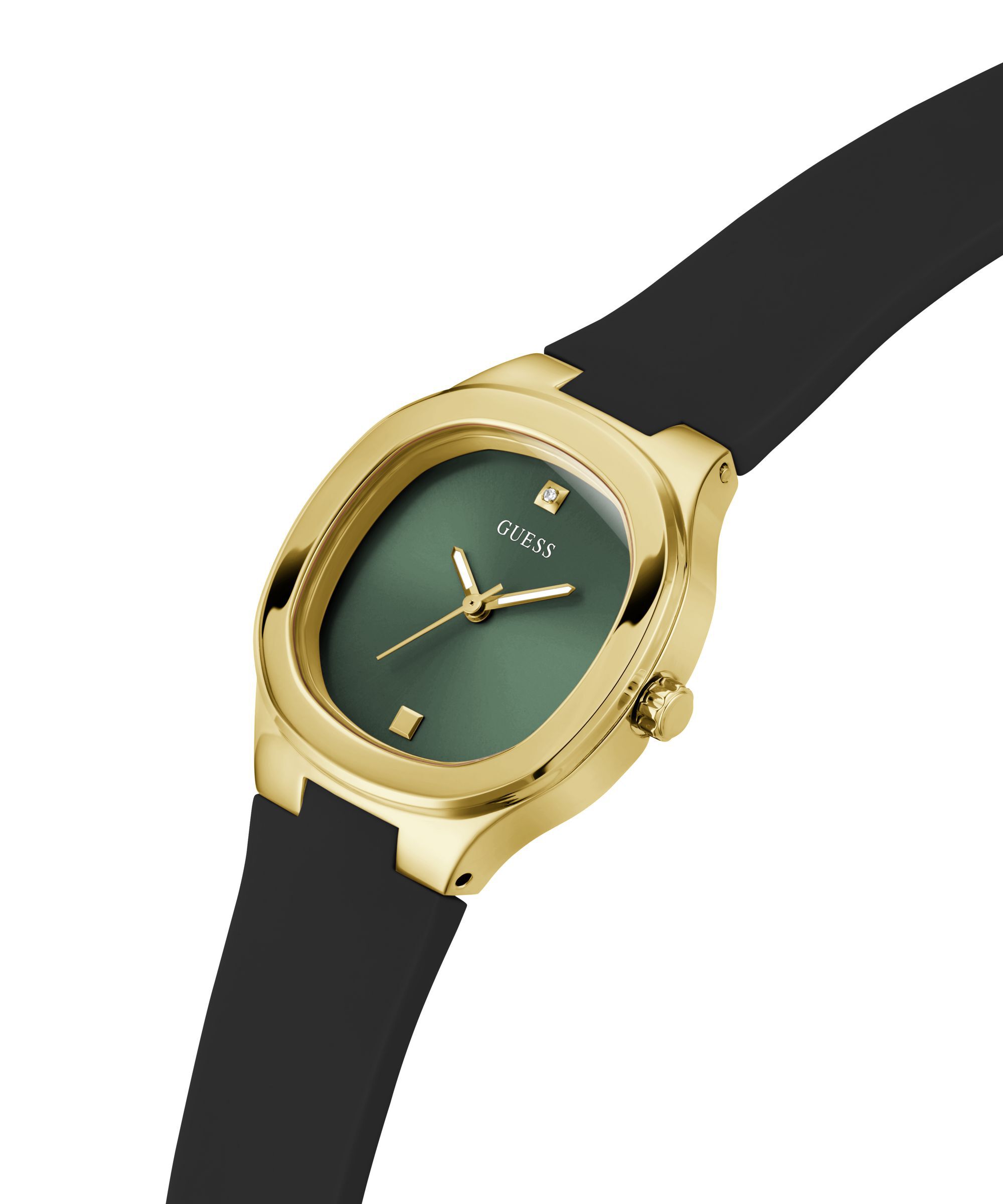 Shop GUESS Online Black Quartz Analog Silicone Watch