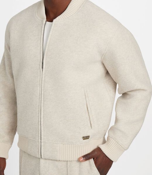 Wool-blend bomber jacket