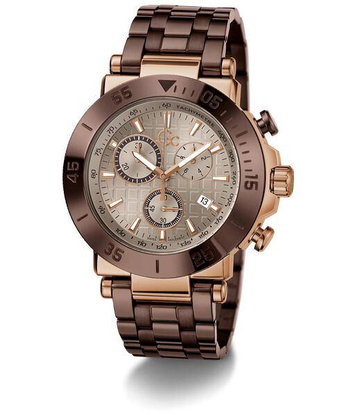Gc Sportchic Men S Sm927 Mvmt Beige Dail 10 Amt Brown Stainless Steel Brct