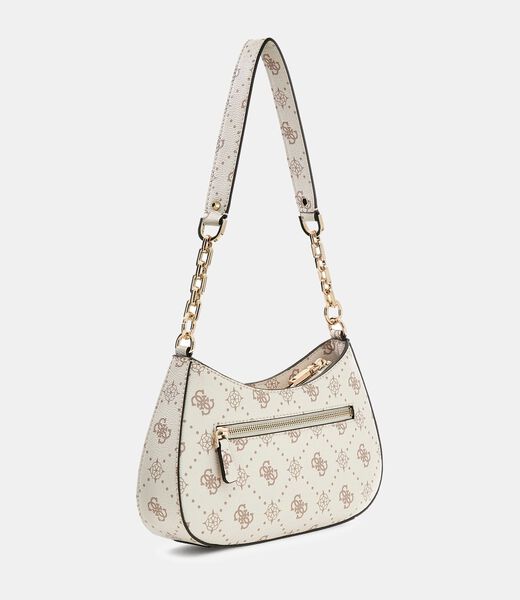 CARRIE LOGO TOP ZIP SHOULDER BAG