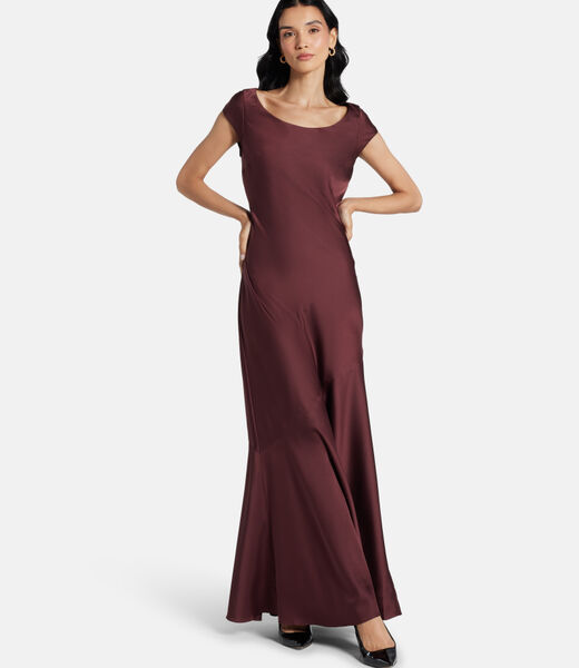 Long satin bodycon dress