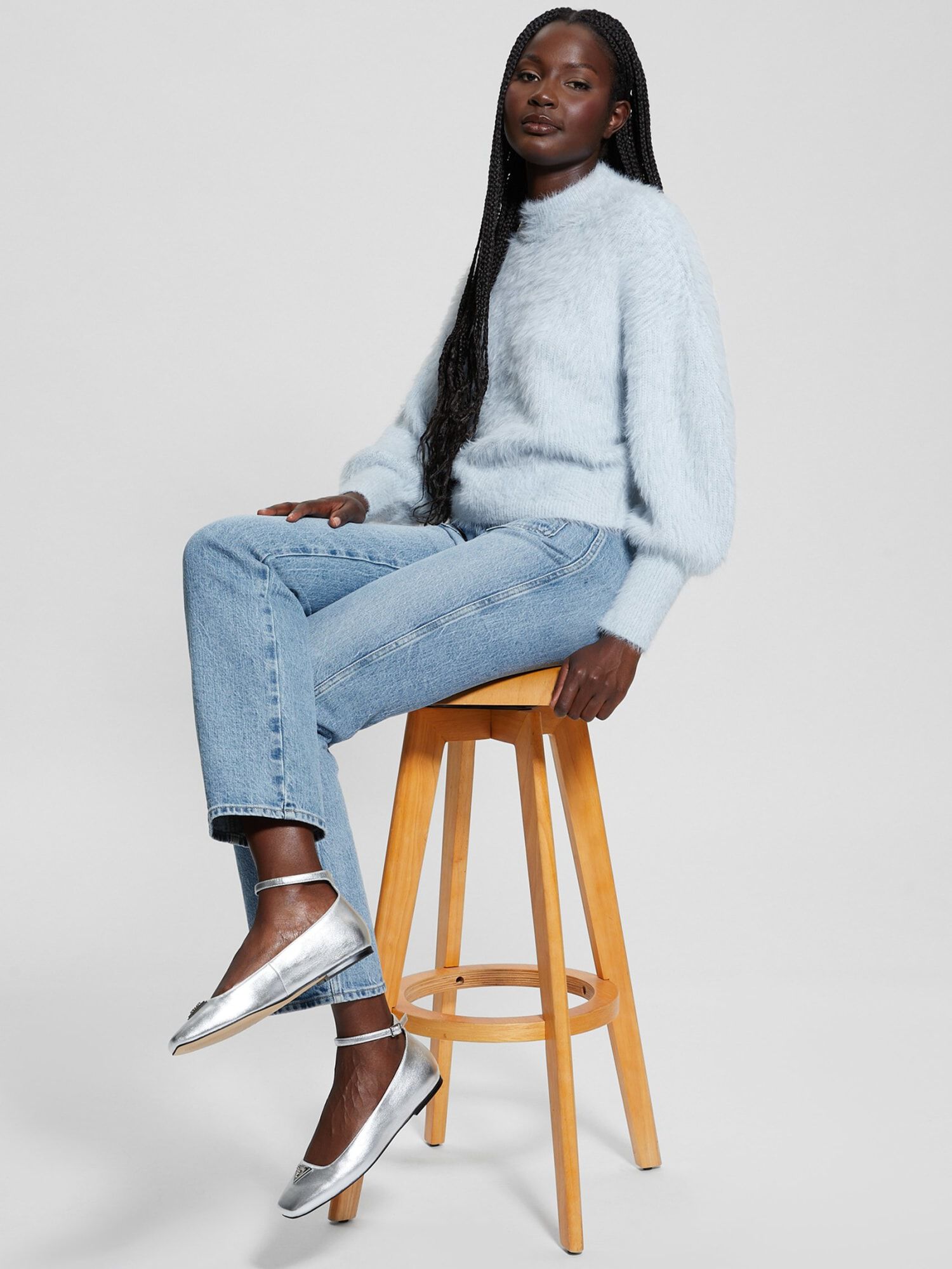 Guess fuzzy sweater outlet