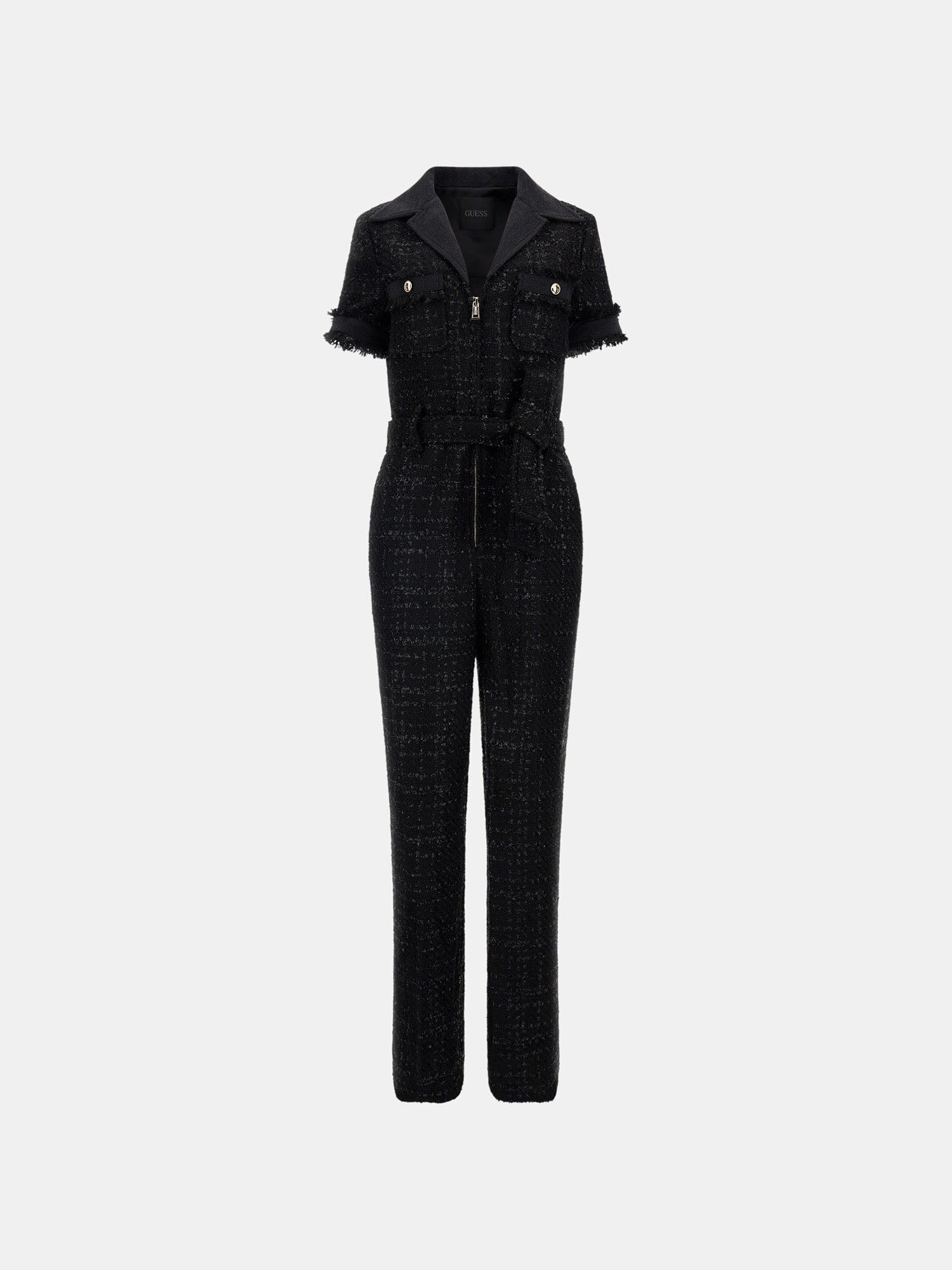 Shop GUESS Online Tweed Straight Leg Jumpsuit