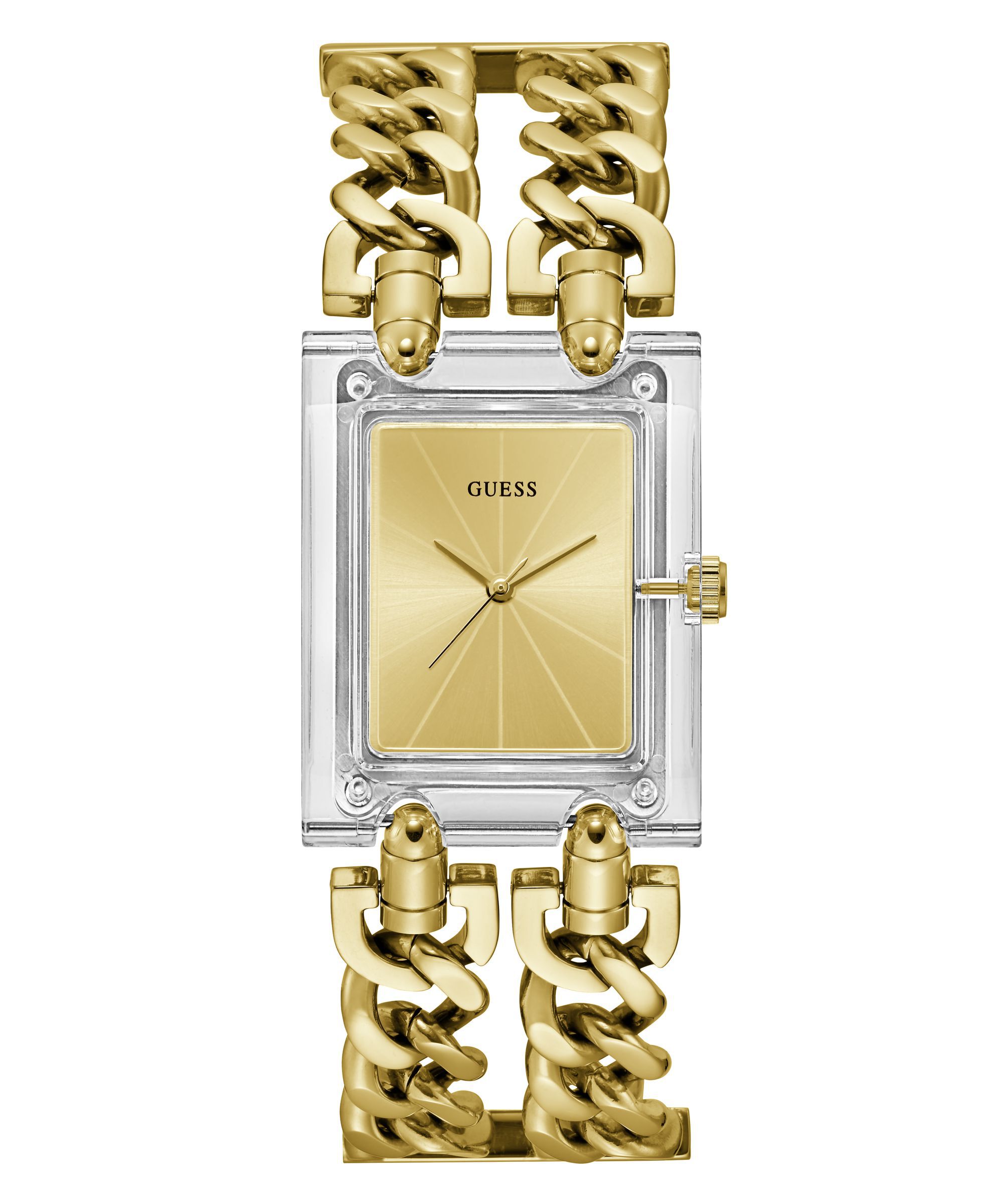 Shop GUESS Online Gold Tone Quartz Analog Stainless Steel Watch