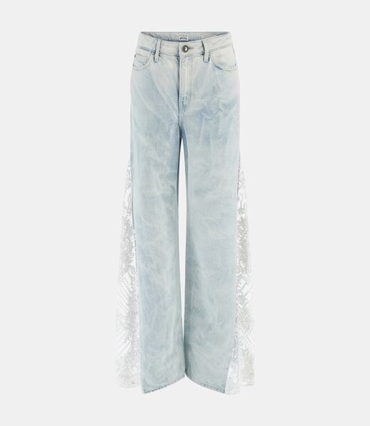 Lace relaxed denim pant