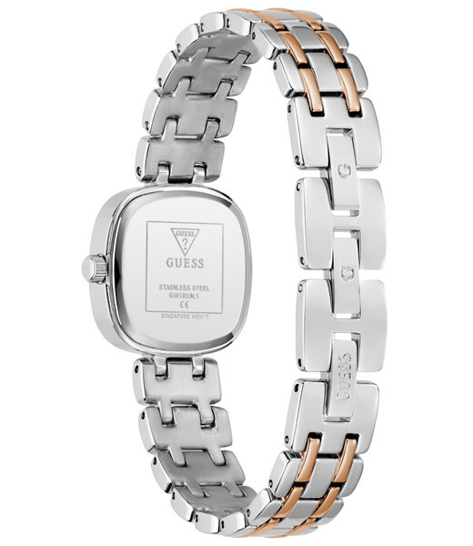 Ladies 2T Silver/Rose Gold Tone Square Analog Watch