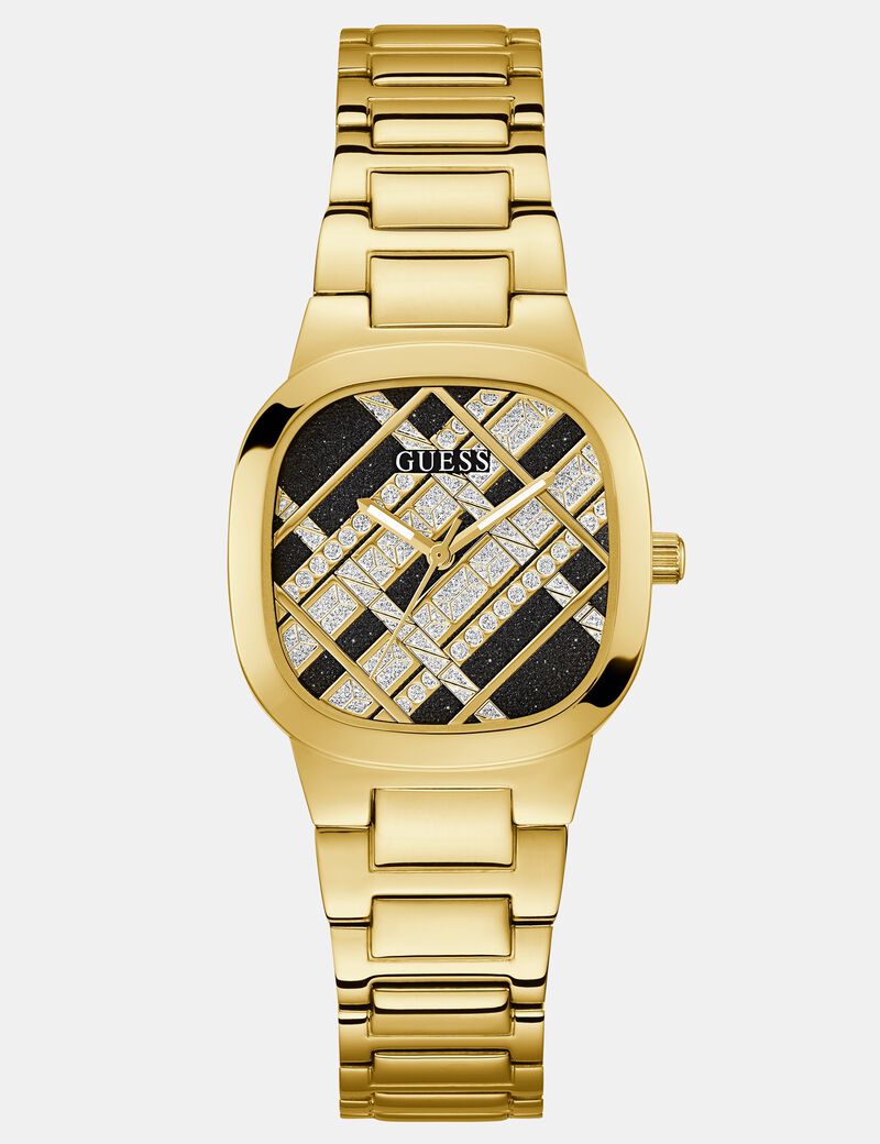 Analogue watch with woven glitter-look detail